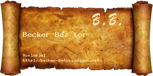Becker Bátor névjegykártya